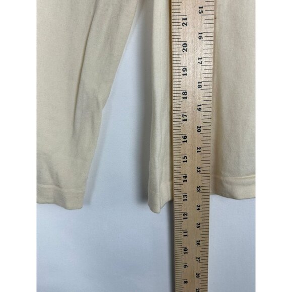 Banana Republic Womens Extra Fine Merino Wool Blend Cream Long Sleeve Top M - Picture 6 of 9